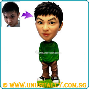 Custom 3D Cool Guy In Green Figurine - Unisex Design